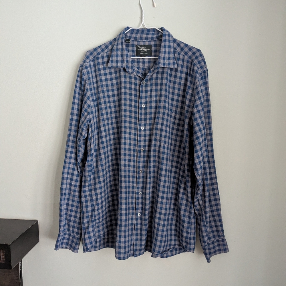 Rodd & Gunn Mens XL Button Up Shirt Check Sports Fit Pocket Woven Italy Blue 133